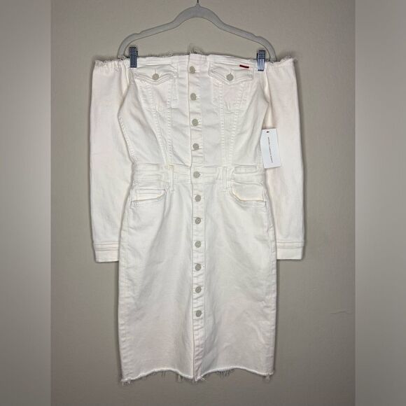NWT Mother X Carolyn Murphy Mini White Dress Limited Edition Fray Size S - Picture 5 of 10